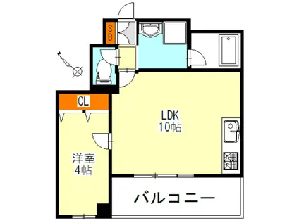 アベニュー高砂(1LDK/5階)の間取り写真