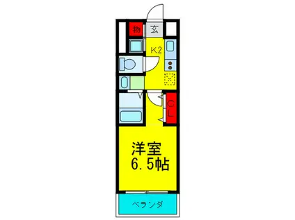 ジュネーゼグラン淀屋橋(1K/6階)の間取り写真