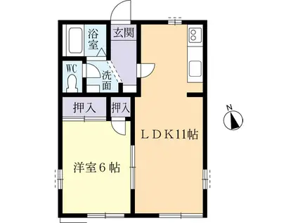 セントラルエステートF(1LDK/1階)の間取り写真