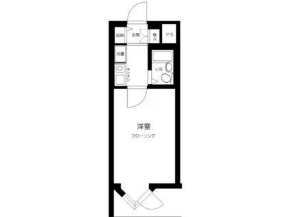 パークウェル大崎(1K/1階)の間取り写真