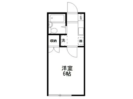 サンヒルズA棟(1K/1階)の間取り写真