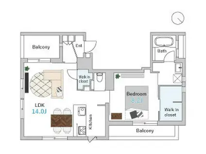 CASA恵比寿(1LDK/3階)の間取り写真