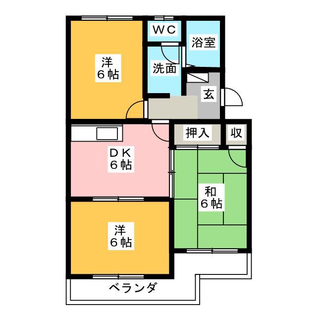 マンションロイヤルアイリス(3DK/5階)の間取り写真