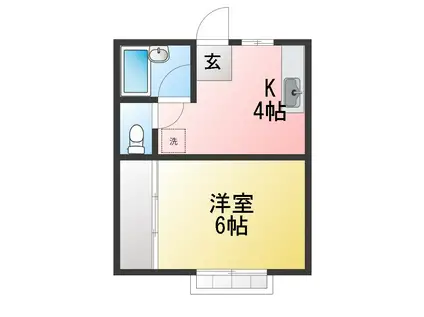 メゾンエミネンスA棟(1K/1階)の間取り写真