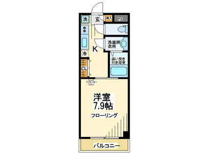 ルーブル五番館(1K/3階)の間取り写真