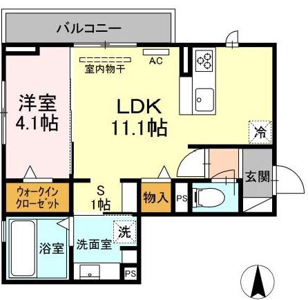 クオレアス乗江(1LDK/2階)の間取り写真