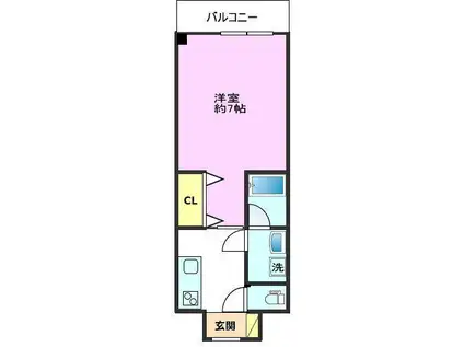 シック朝霞(1K/3階)の間取り写真