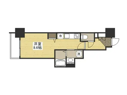 月光呉本通2丁目(ワンルーム/4階)の間取り写真