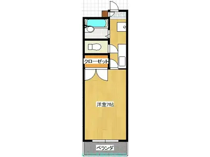 青山ハイツ(1K/3階)の間取り写真