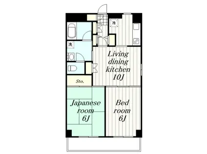 グランドテラス深見台(2LDK/2階)の間取り写真