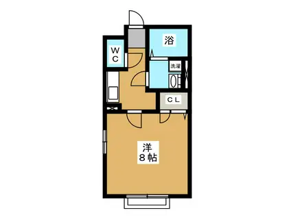 エクセルVIII(1K/1階)の間取り写真