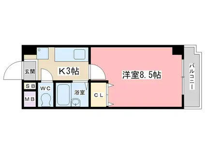 メゾンクレール(1K/1階)の間取り写真