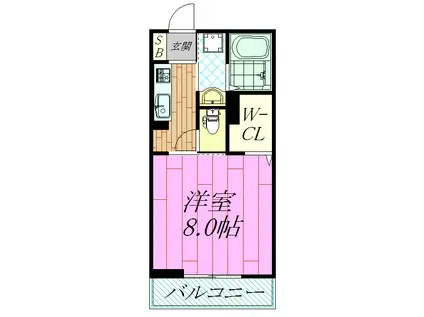 ロイヤルグレイス(1K/1階)の間取り写真