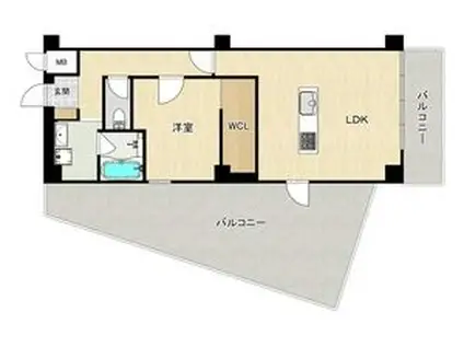 リブウッド大阪城(1LDK/5階)の間取り写真