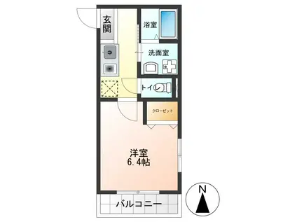 パストラル国立(1K/2階)の間取り写真