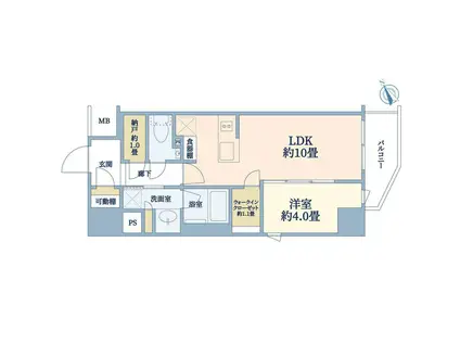 プレミアムレジデンス鎌倉大船(1LDK/5階)の間取り写真