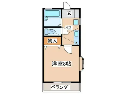 アイハイツ(1K/2階)の間取り写真