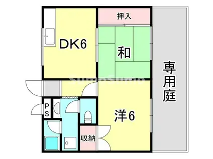 クレストヴィラ千鳥(2DK/2階)の間取り写真