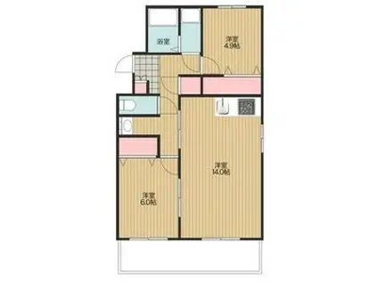 プレシアス赤城II(2LDK/2階)の間取り写真