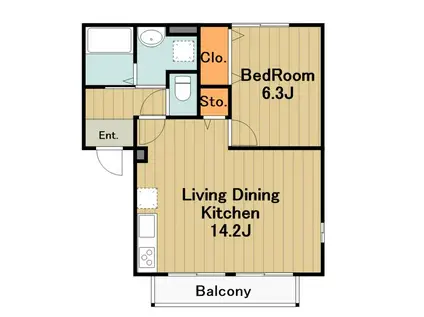 ペアシティハイツⅠ(1LDK/1階)の間取り写真