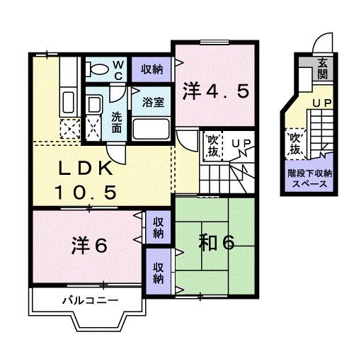 メゾンアルバソーレ(3LDK/2階)の間取り写真