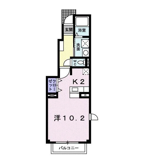セレーノB(ワンルーム/1階)の間取り写真