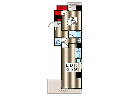 ラックヒル蕨(1LDK/2階)の間取り写真