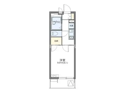 レオパレスアルコバレーノ(1K/1階)の間取り写真