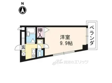 エル・カーサー(1K/4階)の間取り写真