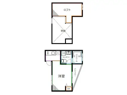 オギクボテラス(ワンルーム/2階)の間取り写真