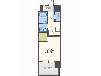 RUPIEレジデンス赤坂南(1K/6階)の間取り写真