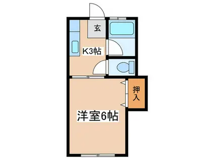 シリウス(1K/2階)の間取り写真