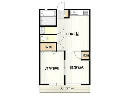 新宮苑ビル(2LDK/4階)の間取り写真