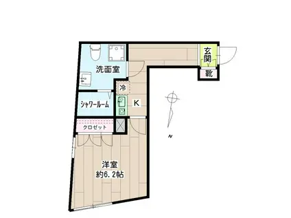 ＪＲ京浜東北線 新子安駅 徒歩1分 4階建 築6年(1K/2階)の間取り写真