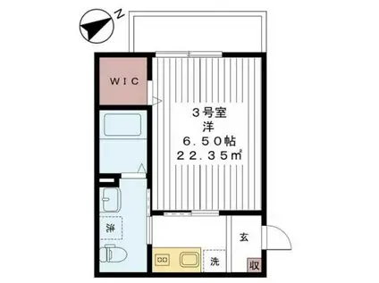 グランビュー船堀(1K/1階)の間取り写真