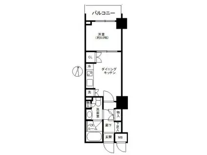 アルシオン生田サンクロールヒルズ(1DK/2階)の間取り写真