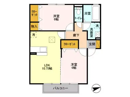 ステラガーデン(2LDK/1階)の間取り写真