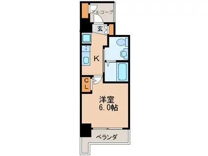 エステムコート名古屋新栄IIアリーナ(1K/15階)の間取り写真