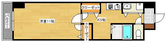 LE CHAT 壱番館(1K/4階)の間取り写真
