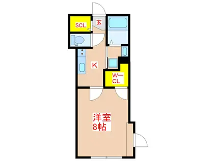 AIR/ONE(1K/1階)の間取り写真