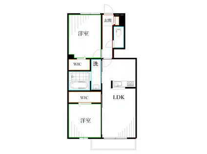 CELESTE(2LDK/1階)の間取り写真