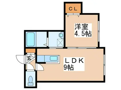 モンレーヴ(1LDK/2階)の間取り写真