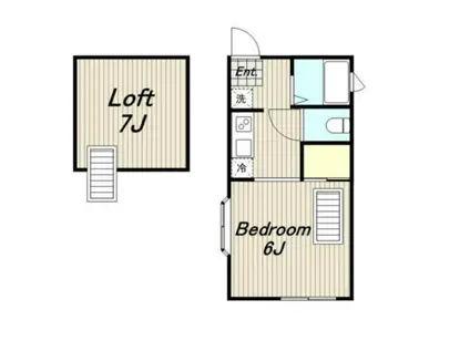 美里ハウス東中野I(1K/2階)の間取り写真