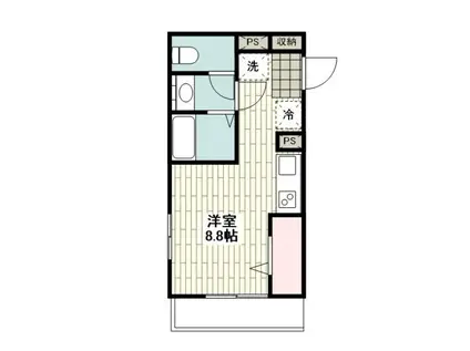 カンパニュール仲通(ワンルーム/2階)の間取り写真