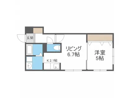 LF21(1LDK/2階)の間取り写真