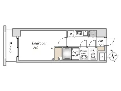 クレジデンス西台 ウエスト(1K/6階)の間取り写真