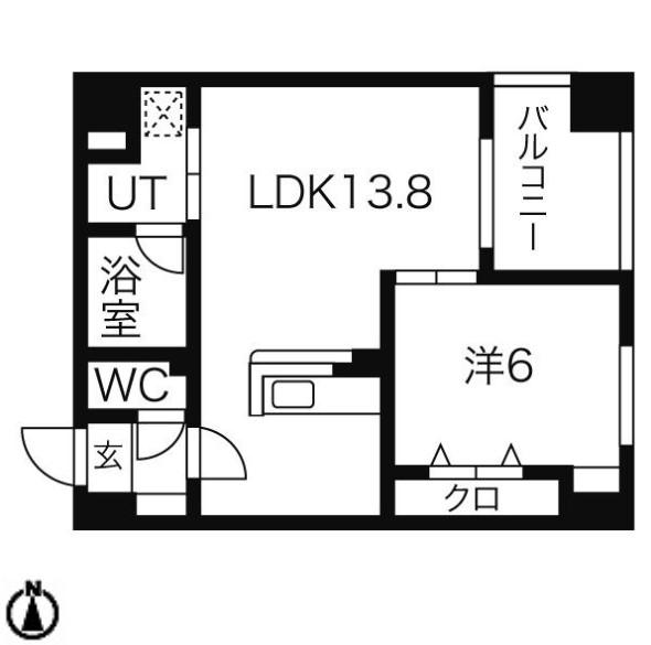 ペルテ金山(1LDK/3階)の間取り写真