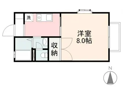 リバティーハイツ(1K/1階)の間取り写真