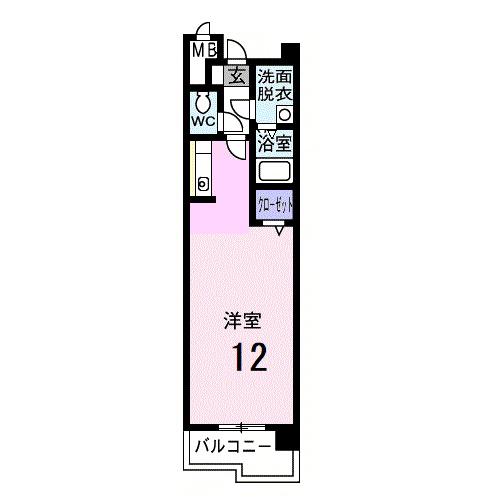 スパークル(ワンルーム/3階)の間取り写真