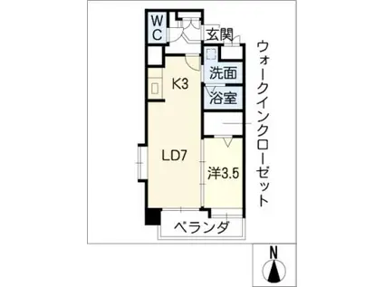 鵜の森レジデンス URBAN STAGE 30(1LDK/2階)の間取り写真